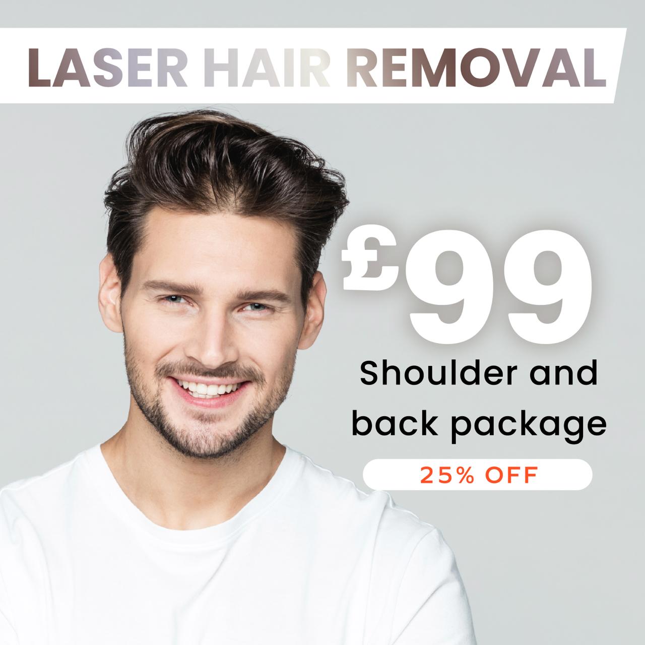Laser hair removal men’s package £99
